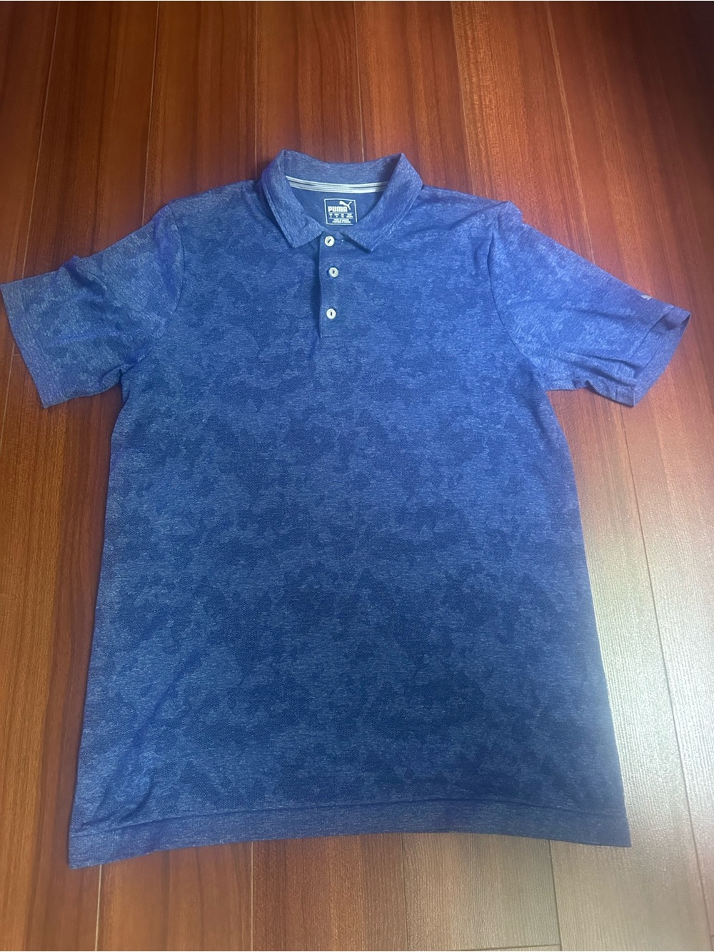 Puma Men's Dark Blue Short Sleeve Polo